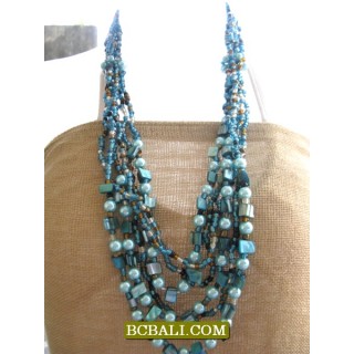 bali handmade necklaces beads multi strand long 